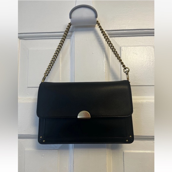 Coach Dreamer Clutch/Crossbody Black Leather Style 76128 Brass Hardware - Picture 1 of 7